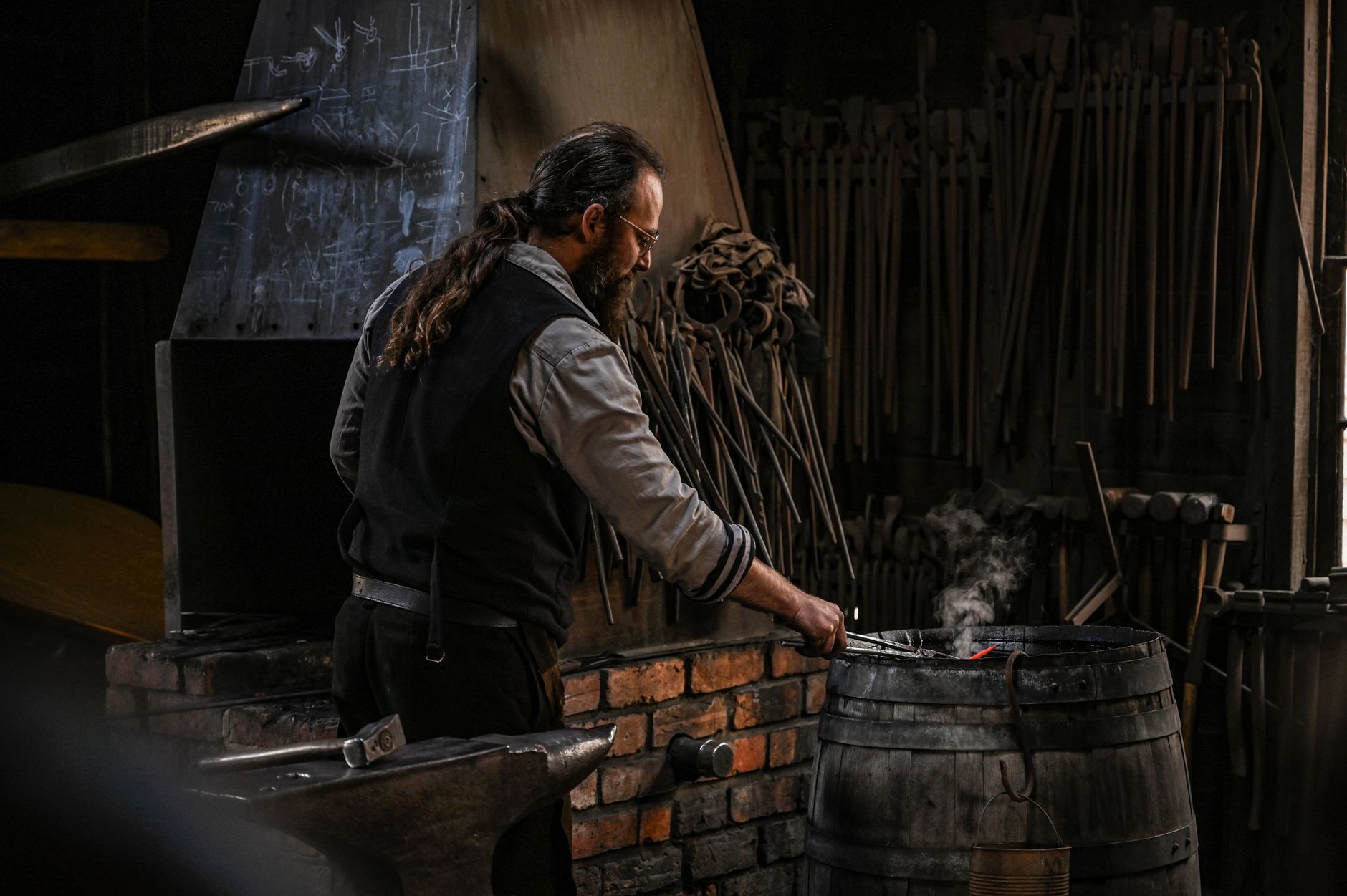 Master craftsman at work in the Elegant Iron Studios workshop